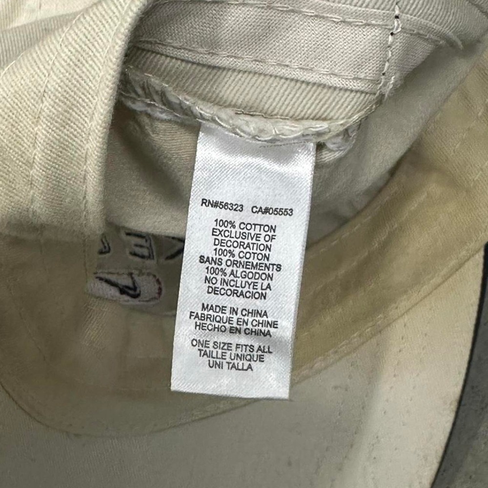 Vintage Y2K Nike Golf Authentic Brand Strapback Dad Hat Cap Cream Khaki - Picture 8 of 8